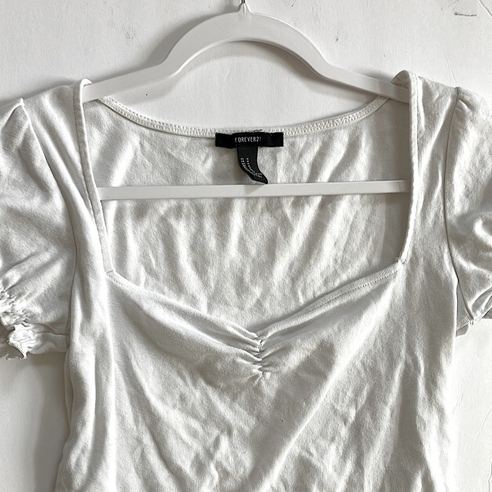 Scoop Neck White Blouse